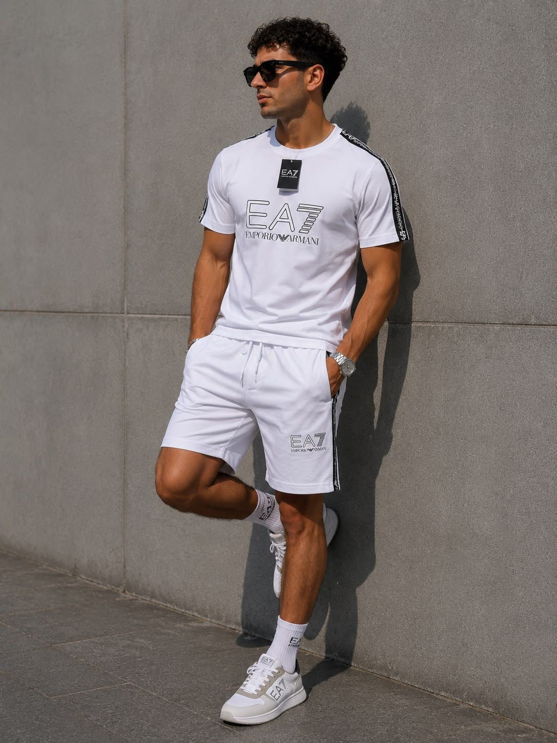 Chandal Armani blanco logo grande